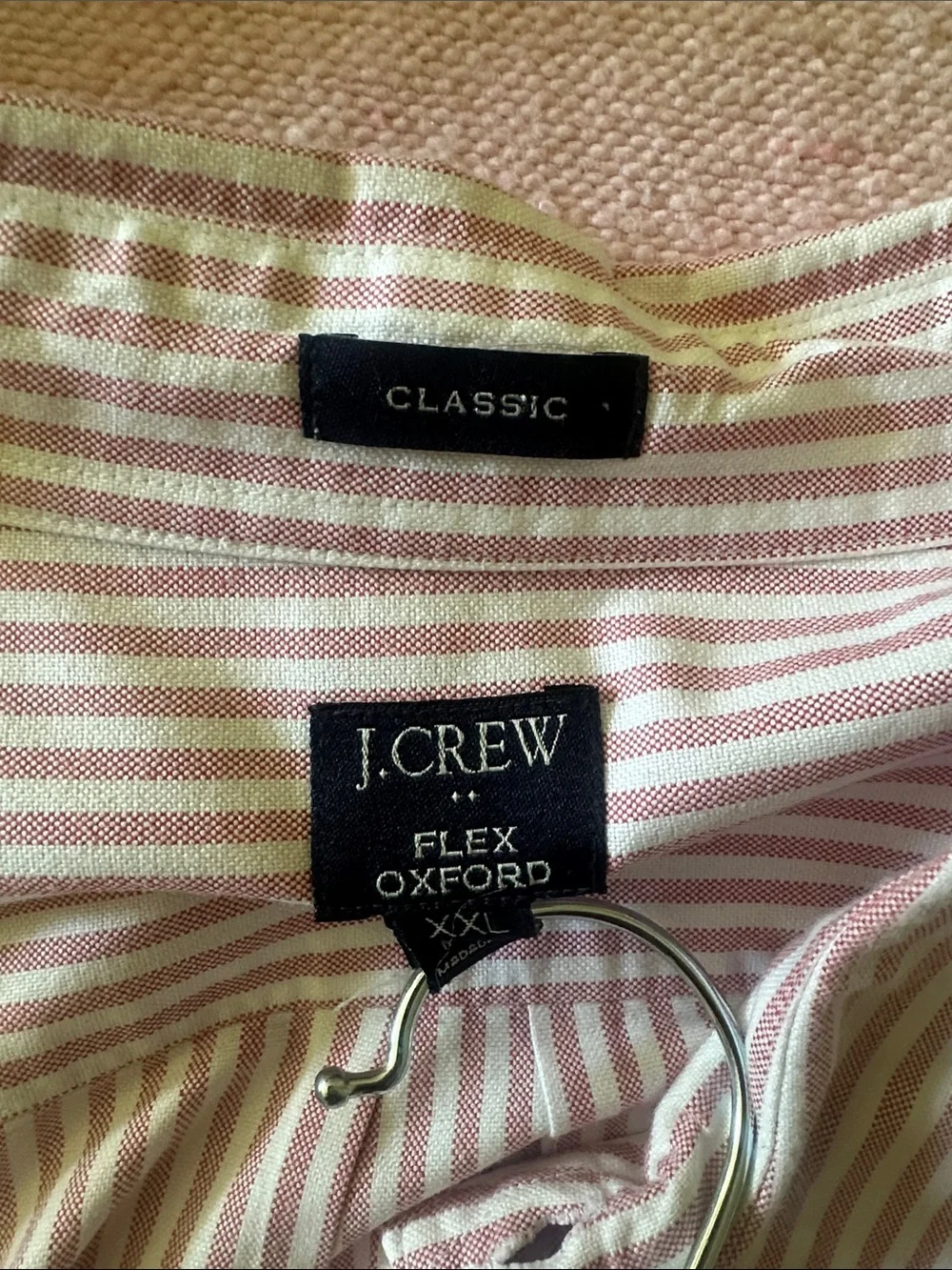 J. Crew Pink and White Striped Men's Dress Shirt